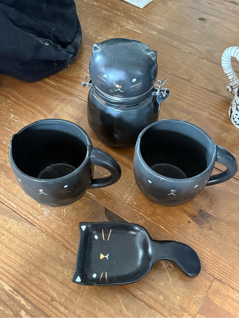 Black Cat Ceramic Mug and Canister Set - Home Accents